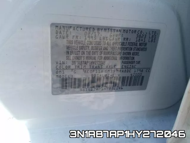 3N1AB7AP1HY272046 фото 2