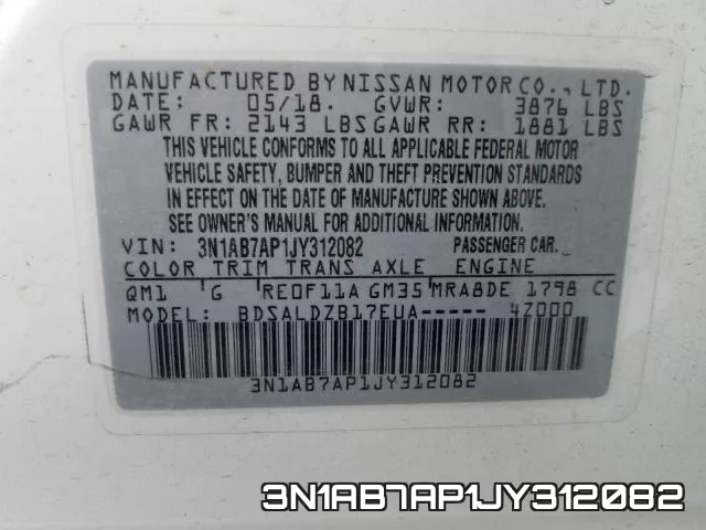 3N1AB7AP1JY312082 фото 2