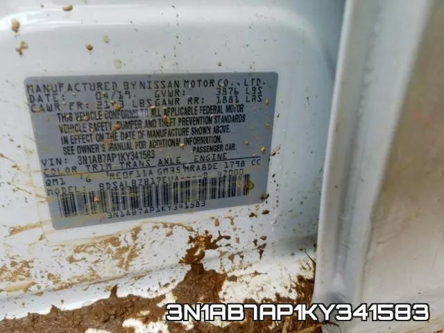 3N1AB7AP1KY341583 фото 2