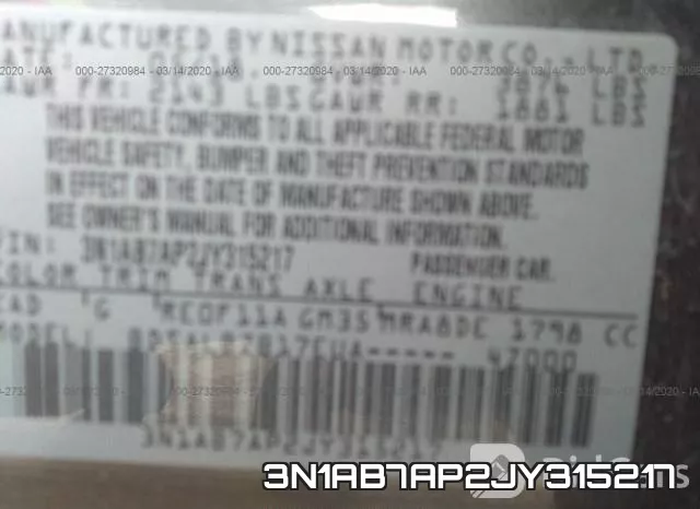 3N1AB7AP2JY315217 фото 10