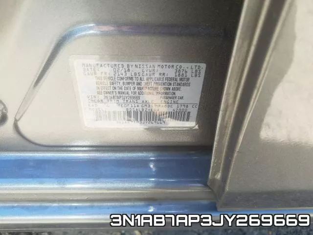 3N1AB7AP3JY269669 фото 2