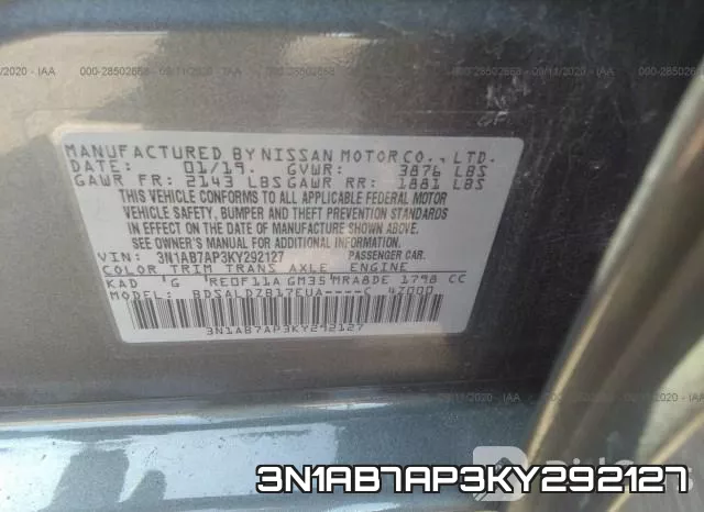 3N1AB7AP3KY292127 фото 10