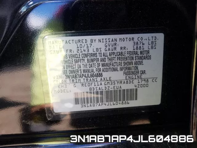 3N1AB7AP4JL604886 фото 2