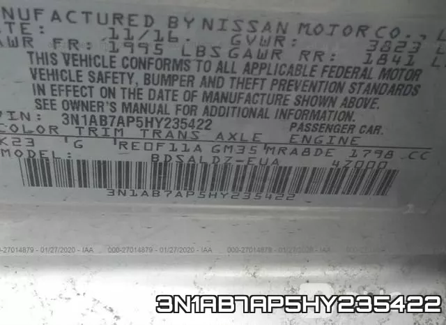 3N1AB7AP5HY235422 фото 10