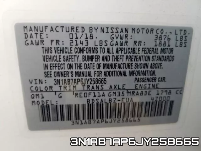 3N1AB7AP6JY258665 фото 2