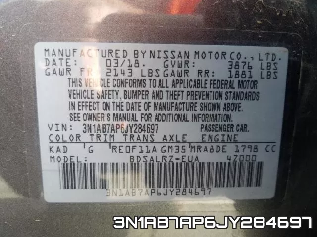 3N1AB7AP6JY284697 фото 2