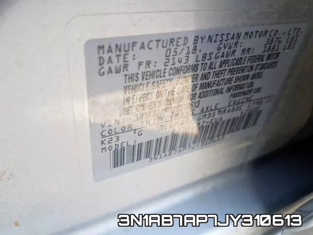 3N1AB7AP7JY310613 фото 2