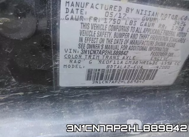 3N1CN7AP2HL889842 фото 10