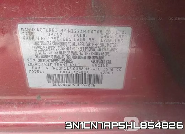 3N1CN7AP5HL854826 фото 10