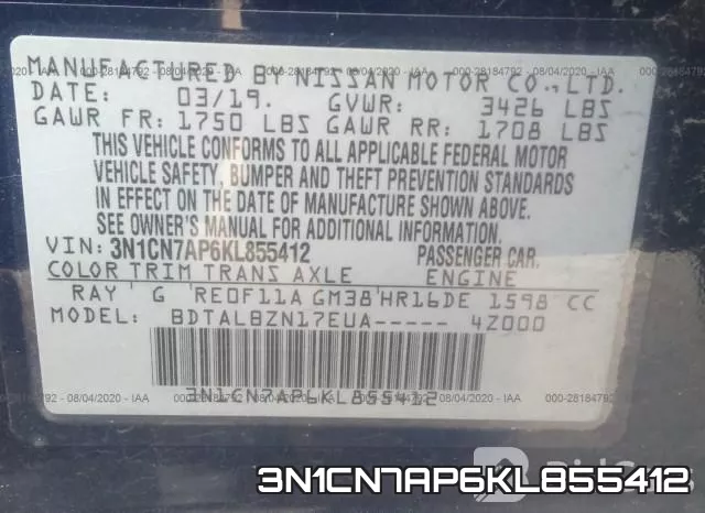 3N1CN7AP6KL855412 фото 10