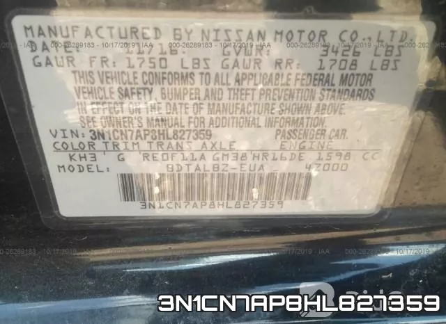3N1CN7AP8HL827359 фото 10