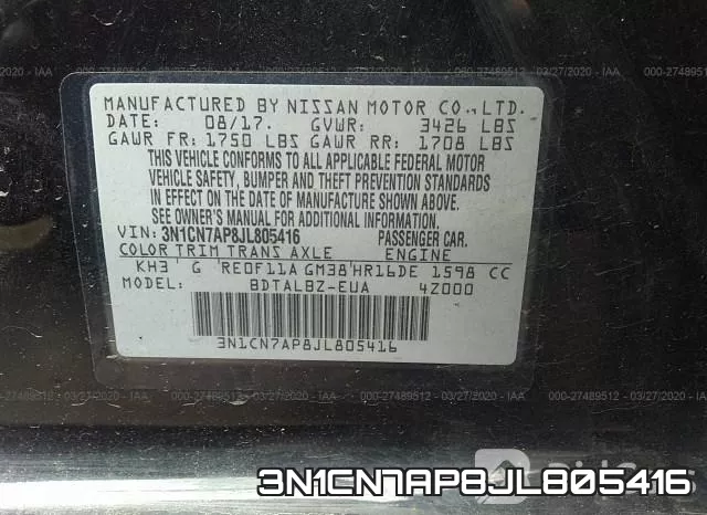 3N1CN7AP8JL805416 фото 10