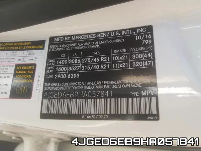 4JGED6EB9HA057841 фото 2