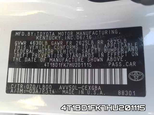 4T1BD1FK7HU201115 фото 2