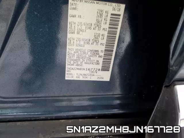 5N1AZ2MH8JN167728 фото 2