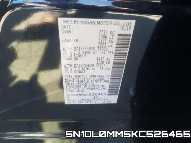 5N1DL0MM5KC526465 фото 2