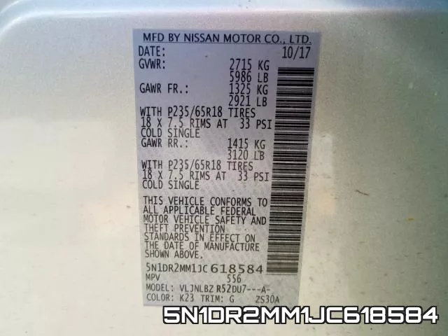 5N1DR2MM1JC618584 фото 2