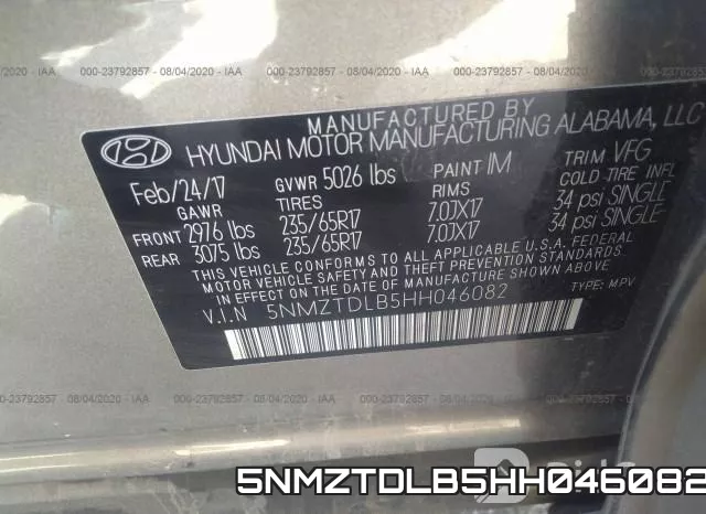 5NMZTDLB5HH046082 фото 10