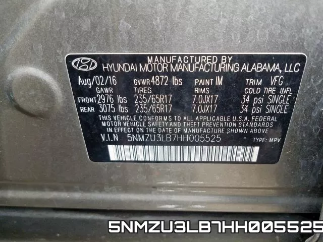 5NMZU3LB7HH005525 фото 2