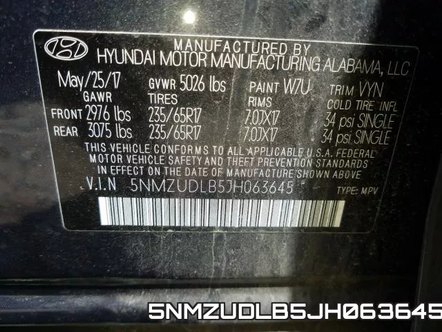 5NMZUDLB5JH063645 фото 2