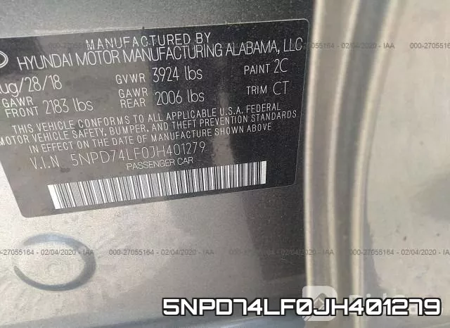 5NPD74LF0JH401279 фото 10