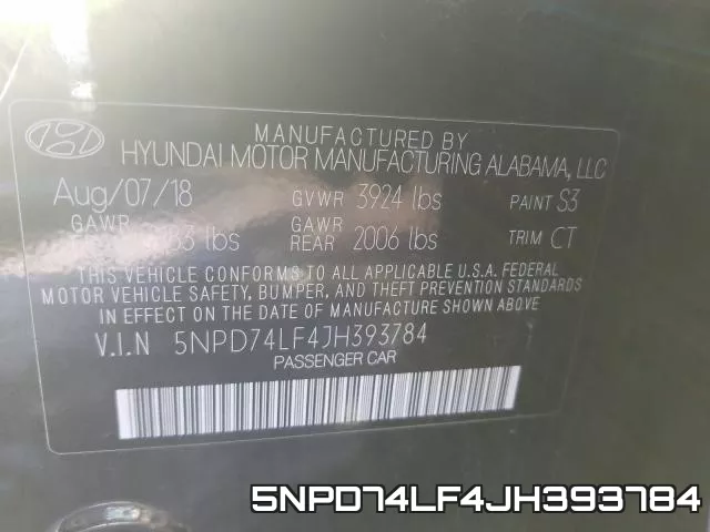 5NPD74LF4JH393784 фото 2