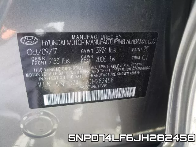 5NPD74LF6JH282458 фото 2