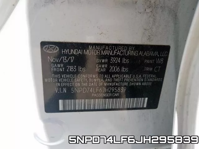 5NPD74LF6JH295839 фото 2