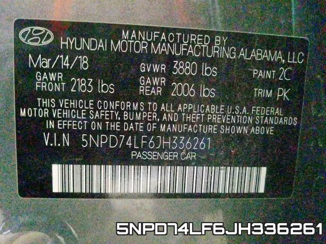 5NPD74LF6JH336261 фото 2