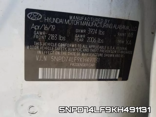 5NPD74LF9KH491131 фото 2
