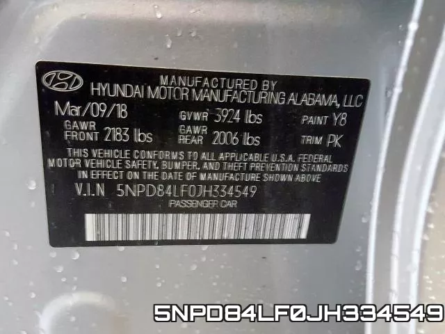 5NPD84LF0JH334549 фото 2