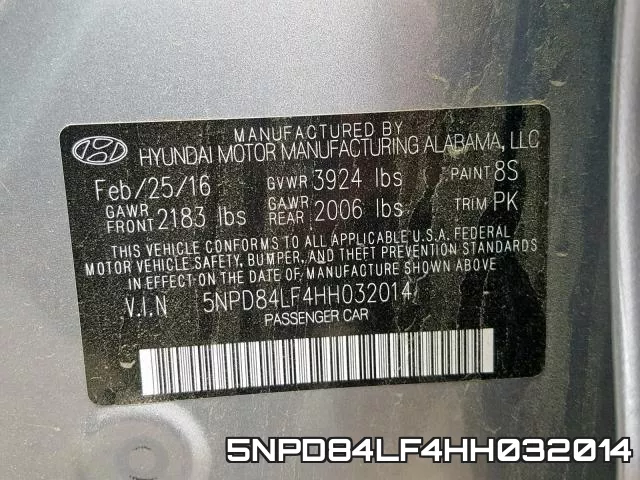 5NPD84LF4HH032014 фото 2