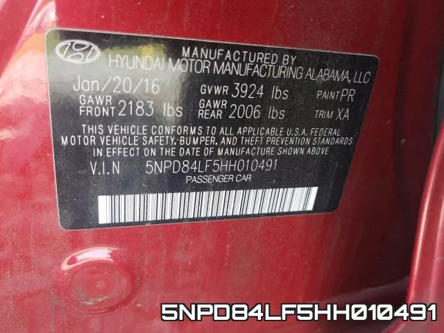 5NPD84LF5HH010491 фото 2