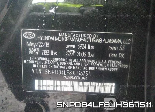 5NPD84LF8JH367511 фото 10