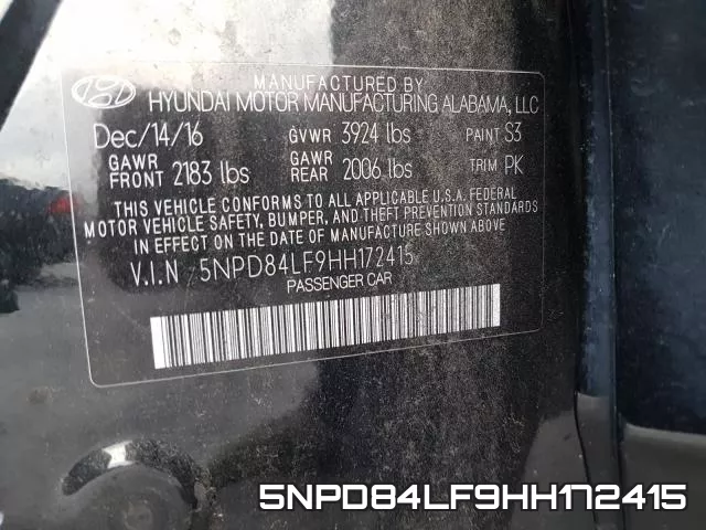 5NPD84LF9HH172415 фото 2