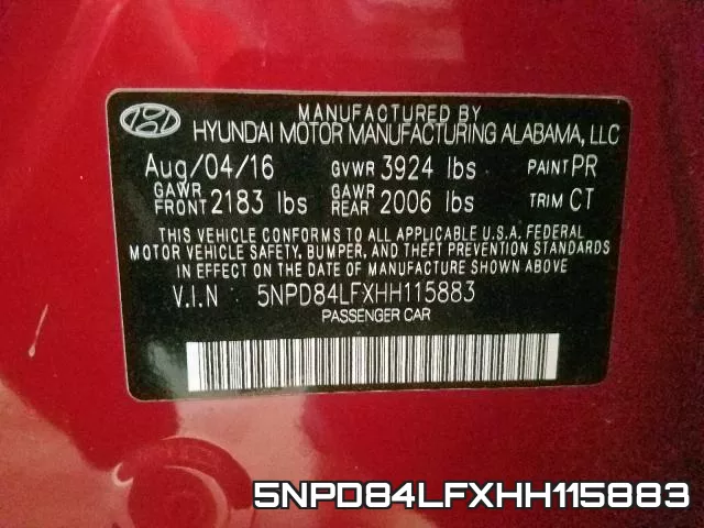 5NPD84LFXHH115883 фото 2