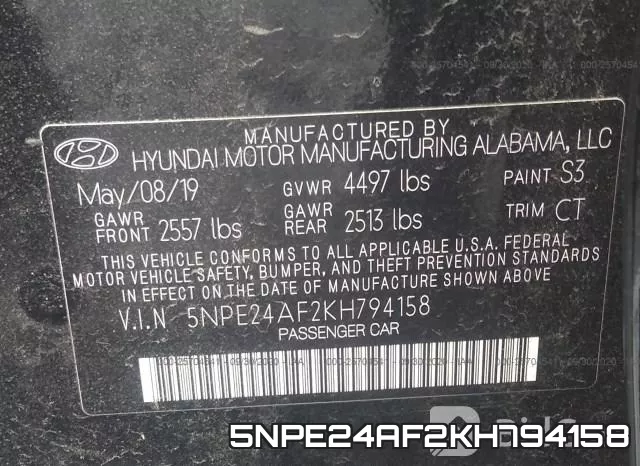 5NPE24AF2KH794158 фото 10