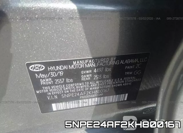 5NPE24AF2KH800167 фото 10