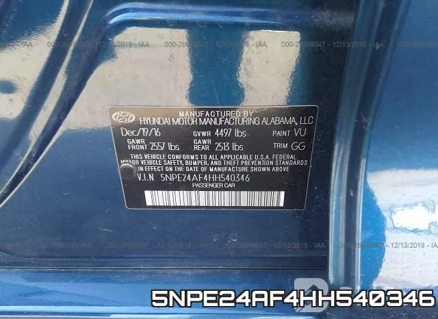 5NPE24AF4HH540346 фото 10