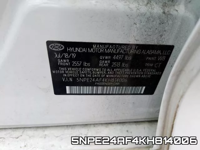 5NPE24AF4KH814006 фото 2