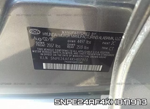 5NPE24AF4KH817973 фото 10