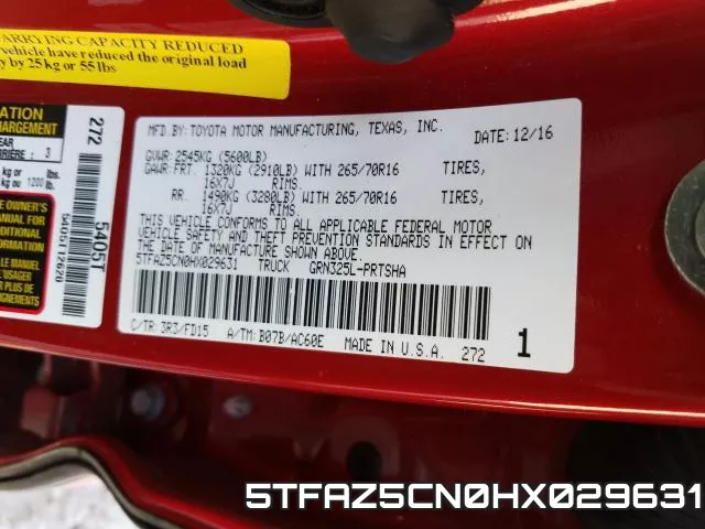 5TFAZ5CN0HX029631 фото 2