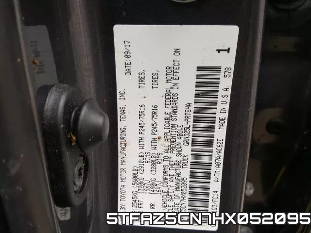 5TFAZ5CN7HX052095 фото 2