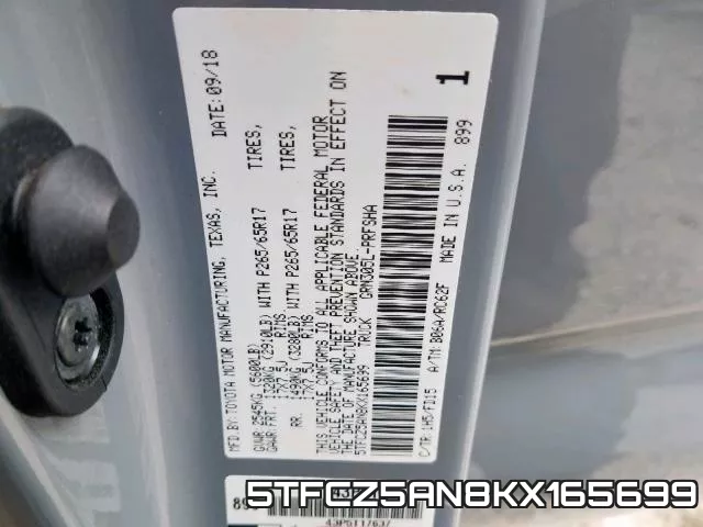 5TFCZ5AN8KX165699 фото 2