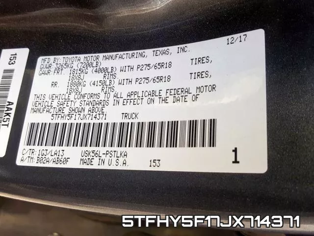 5TFHY5F17JX714371 фото 2
