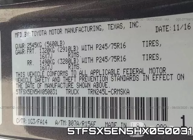 5TFSX5EN5HX050031 фото 10