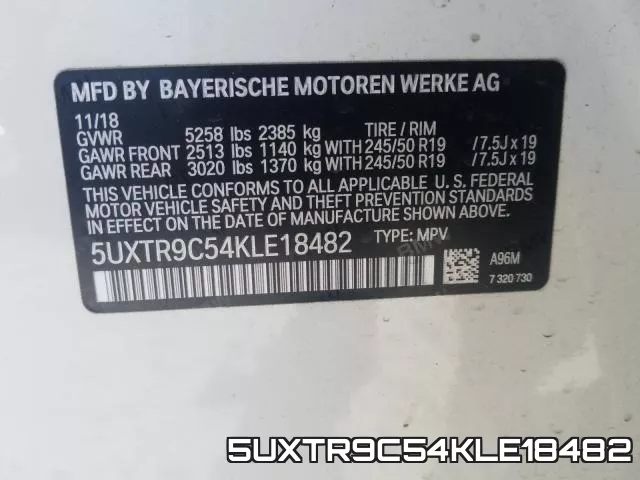 5UXTR9C54KLE18482 фото 2