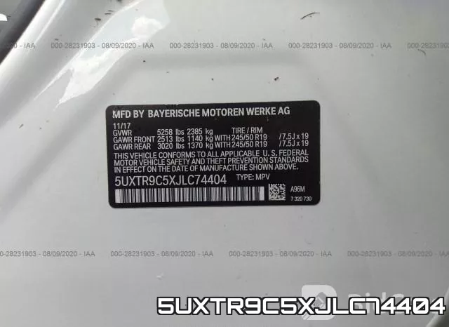 5UXTR9C5XJLC74404 фото 10