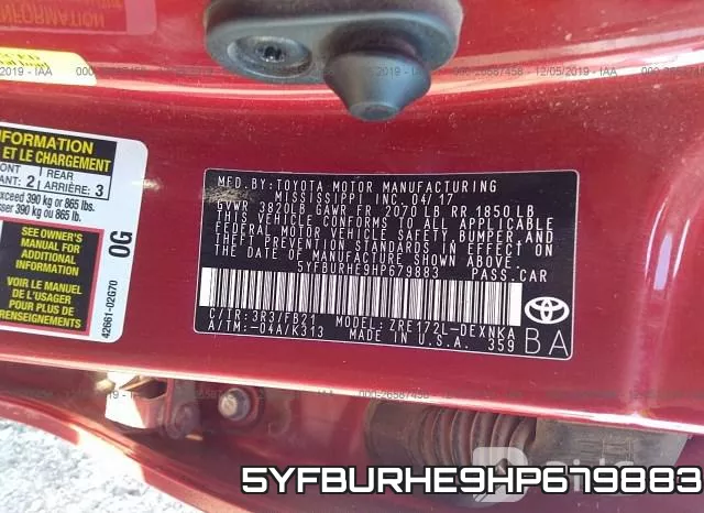 5YFBURHE9HP679883 фото 10