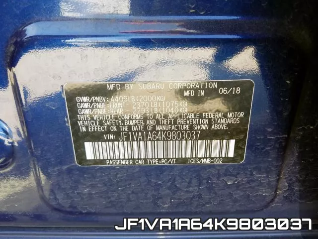 JF1VA1A64K9803037 фото 2